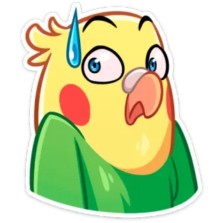 😅 นกแก้ว, อิโมจิ, สติกเกอร์, นก, น่ารัก, การ์ตูน, สีหน้า, เหงื่อ telegram sticker