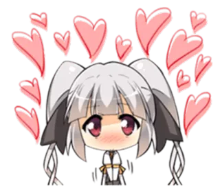 ☺️ anime, corações, desenho animado, fofo telegram sticker
