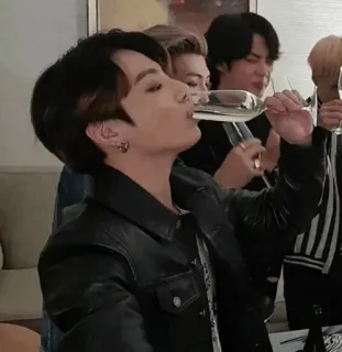 🐰 kpop, grup, teman, minum, anggur, bts telegram sticker
