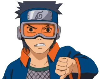 👎 Obito Uchiha Naruto anime, naruto, obito uchiha, thumbs down, dislike telegram sticker