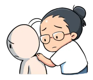 😕 卡通, 难过, 安慰, 支持, 同情, 绘画 telegram sticker
