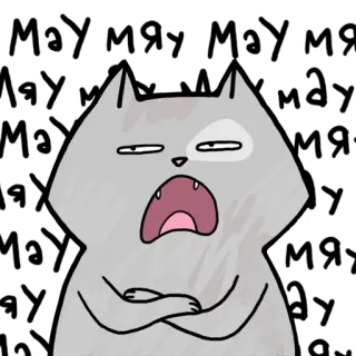 😵 gatto, cartone animato, arrabbiato, espressione, animale telegram sticker