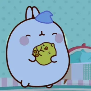 🌟 cute, kawaii, cartoon, animal, rabbit, sleepy, molang, piumpium telegram sticker