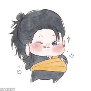 ⚫️ @HAWKS Anime, Lucu, Kawaii, Chibi, Stiker, Manga, Kartun telegram sticker