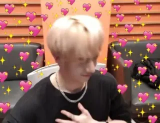 😜 love, hearts, k-pop, person, positive, affection telegram sticker