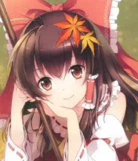 ❤️ anime, girl, cute, leaves, autumn telegram sticker