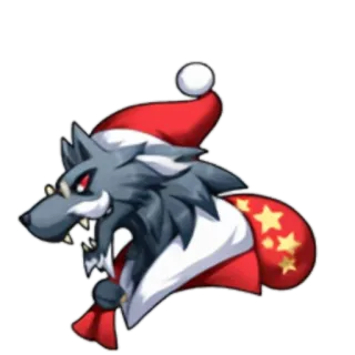 🎅 狼, サンタ, クリスマス, 動物, ホリデー telegram sticker