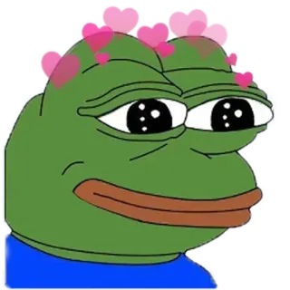😍 Pepe the Frog Pepe de Kikker, kikker, meme, internetmeme, liefde, harten whatsapp sticker