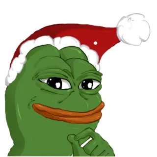 🎅 Pepe the Frog pepe, frog, meme, christmas, santa hat whatsapp sticker