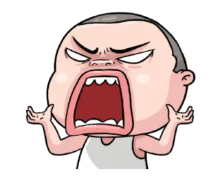 😤 enojado, dibujos animados, hombre, gritando, gritar, molesto whatsapp sticker