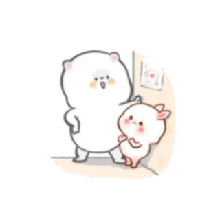 😎 słodkie, miś, królik, kreskówka, przyjaciele whatsapp sticker