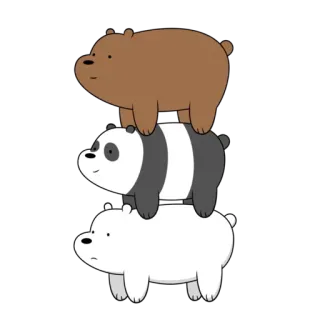 🐼 ursos, desenho animado, pilha, panda, grizzly, urso polar telegram sticker