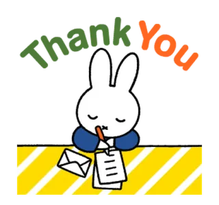 😞 Thank You Merci, Lapin, Écriture, Message, Mignon telegram sticker