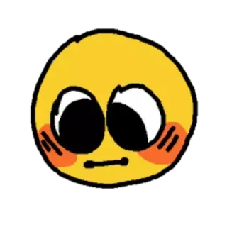 😣 絵文字, 顔, かわいい, 照れる, 漫画, 黄色, 表情 telegram sticker