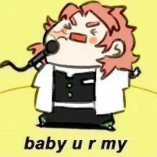 🥢 baby u r my かわいい, アニメ, マイク, 歌 telegram sticker