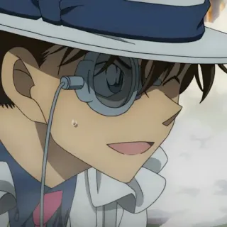 ⚜ Kaito Kid Detective Conan anime, detective, thief, cartoon, manga, Kaito Kid telegram sticker
