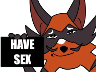 🦊 HAVE SEX vulgar, sugestif, teks, antropomorfik, hewan telegram sticker