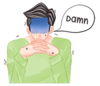 😰 Damn expresión, frustración, emoción, dibujo animado, hombre, molesto telegram sticker