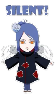 😶 Konan Naruto SILENT! anime, Konan, Naruto, cartoon, silent, angel, Akatsuki telegram sticker