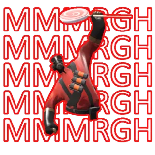 🍭 Pyro Team Fortress 2 MMMRGH video game, tf2, fire, lollipop, gas mask telegram sticker