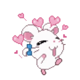 😠 hamster, cute, hearts, kawaii, love, animal, cartoon telegram sticker