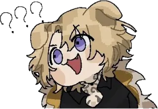 🤪 Anime, Personaje, Confundido, Signo de interrogación, Lindo, Fanart telegram sticker