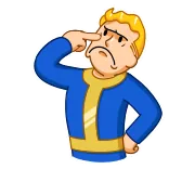 🖕 Vault Boy Fallout Vault Boy, Fallout, Videojuego, Ventaja, Adhesivo telegram sticker