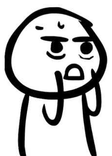 😨 Desenho animado, Personagem, Expressão, Rosto, Pensando, Inseguro whatsapp sticker