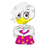 😍 Webby Vanderquack pato, dibujos animados, corazón, lindo, animado telegram sticker