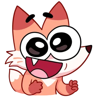 🤩 fox, cartoon, animal, cute, happy telegram sticker