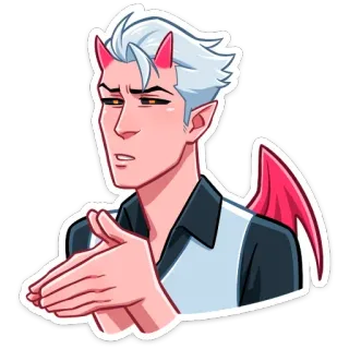 😐 diable, démon, personnage, ailes, cornes, geste whatsapp sticker
