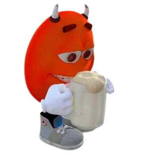 🍻 caramelo, diablo, dibujo animado, bebida whatsapp sticker