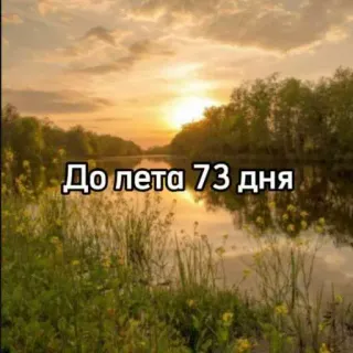 ☀️ До лета 73 дня verano, cuenta atrás, naturaleza, paisaje, días, calendario telegram sticker
