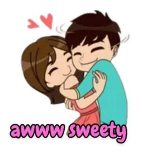 🤗 awww sweety cute, love, couple, sweet, cartoon telegram sticker