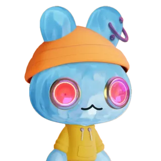 9️⃣ dibujos animados, personaje, azul, lindo, naranja, anime whatsapp sticker