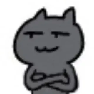 🤔 cat, smug, grey, arms crossed, cool telegram sticker