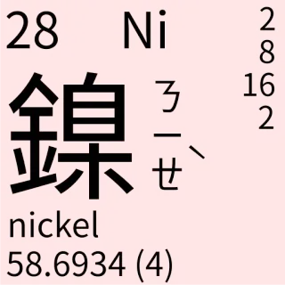🇹🇼 nickel Chemie, Wissenschaft, Periodensystem, Nickel, Element telegram sticker