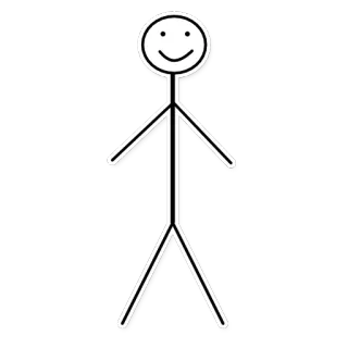 😇 stick figure, simple, cartoon, person, drawing telegram sticker