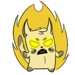 🤬 cat, angry, fire, cartoon, animal telegram sticker