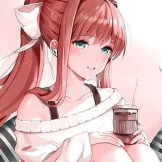 💗 Monika Doki Doki Literature Club! anime, Monika, Doki Doki Literature Club, słodkie, kawaii whatsapp sticker