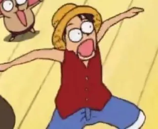 😧 Monkey D. Luffy One Piece anime, one piece, luffy, cartoon, manga, lustig telegram sticker