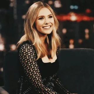 ™ Elizabeth Olsen actress, celebrity, portrait, blonde, woman, smile telegram sticker