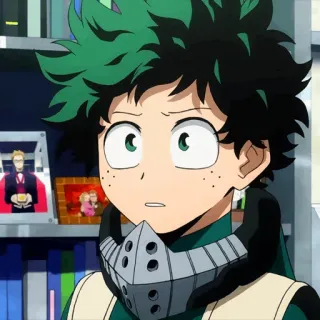 🥦 Izuku Midoriya My Hero Academia 애니메이션, 나의 히어로 아카데미아, 미도리야 이즈쿠, 데쿠, 캐릭터 telegram sticker
