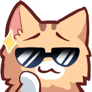 🐱 chat, lunettes de soleil, cool, emoji, mème, animal telegram sticker