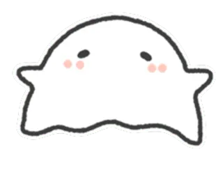 🤗 fantasma, lindo, dibujos animados, kawaii, adorable telegram sticker