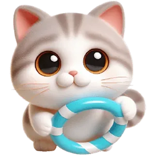 🌊 gato, gatito, lindo, mascota, animal, flotador, dibujos animados telegram sticker