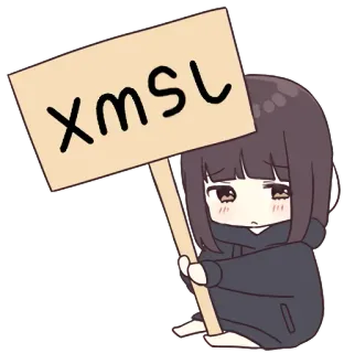 😢 XMSL Anime, Chica, Señal, Lindo, Emo telegram sticker