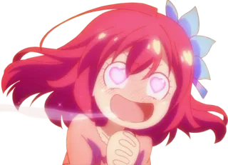 😍 Anime, Chica, Ojos de corazón, Dibujo animado, Emocionado/a whatsapp sticker