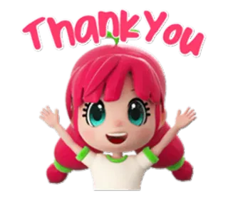 😍 Thank You merci, fille, mignon, kawaii, dessin animé, animé whatsapp sticker