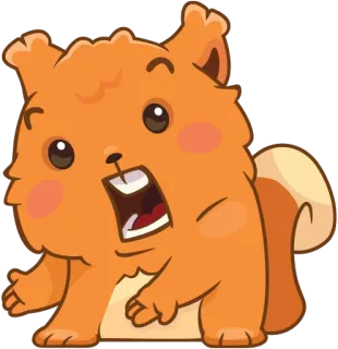 😑 กระรอก, สัตว์, การ์ตูน, น่ารัก, ตกใจ, ประหลาดใจ telegram sticker